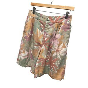 Fundamental Things Vintage 80's Floral Pastel Linen Bermuda Shorts